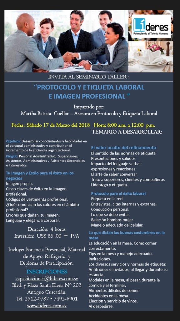 Protocolo y Etiqueta- Marzo 2018