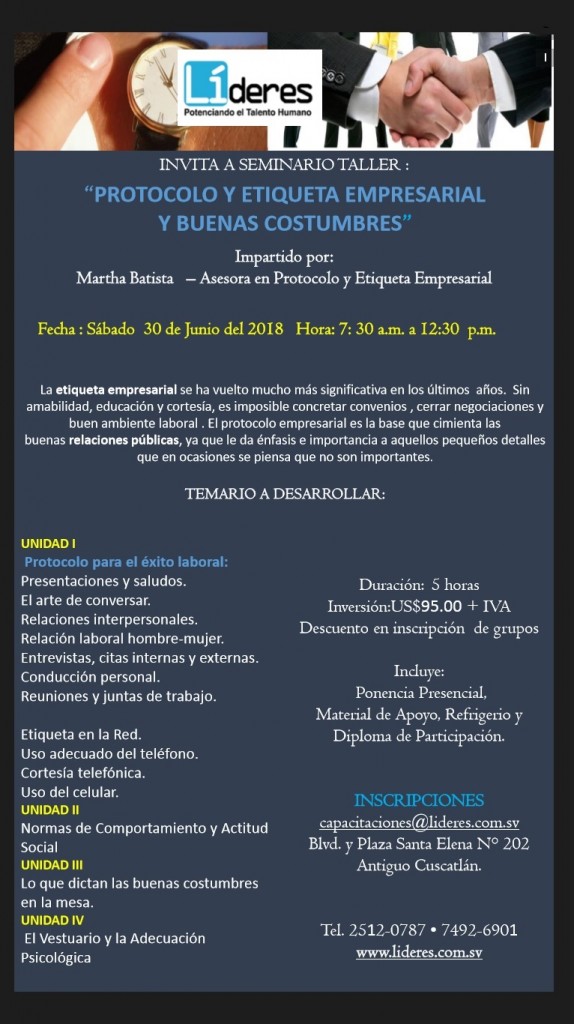 Protocolo y Etiqueta Empresarial 2018