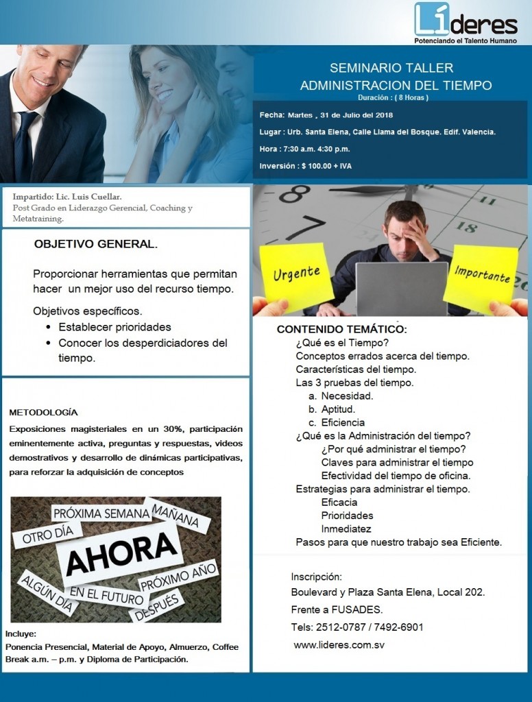 Taller Administración del tiempo